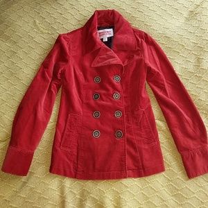 Mossimo Burnt Orange Velvet Peacoat
